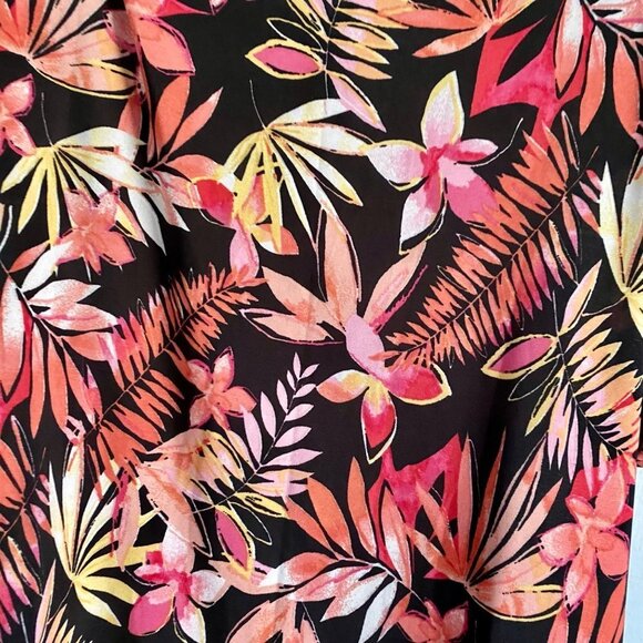 Ava & Grace Short Sleeve Floral Print Quarter Button Short Sleeve Top Medium - Picture 6 of 8